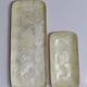 2 vintage rectangular empty pocket bowls in Capiz mother-of-pearl