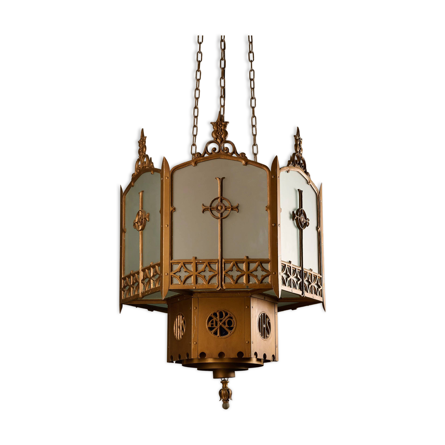 Monumental Art Deco Neo-Gothic Church Chandelier