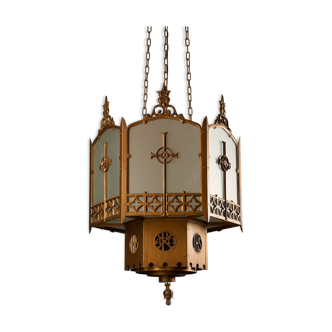 Monumental Art Deco Neo-Gothic Church Chandelier