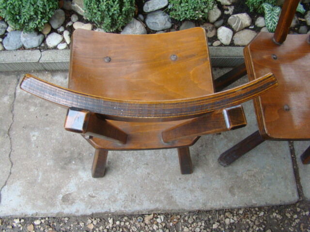 Lot of three old brutalist chairs