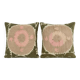 Lot de 2 housses de coussin brodées vintage 61x64 cm
