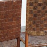 Set of 6 Schuitema dining chairs from the Shaker collection with woven leather seat and backrest