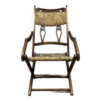 Art Nouveau folding armchair in stained wood Circa 1900
