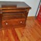 Antique brown pine TV cabinet, carved, with drawer and shelves, traditional style (1890-1919)