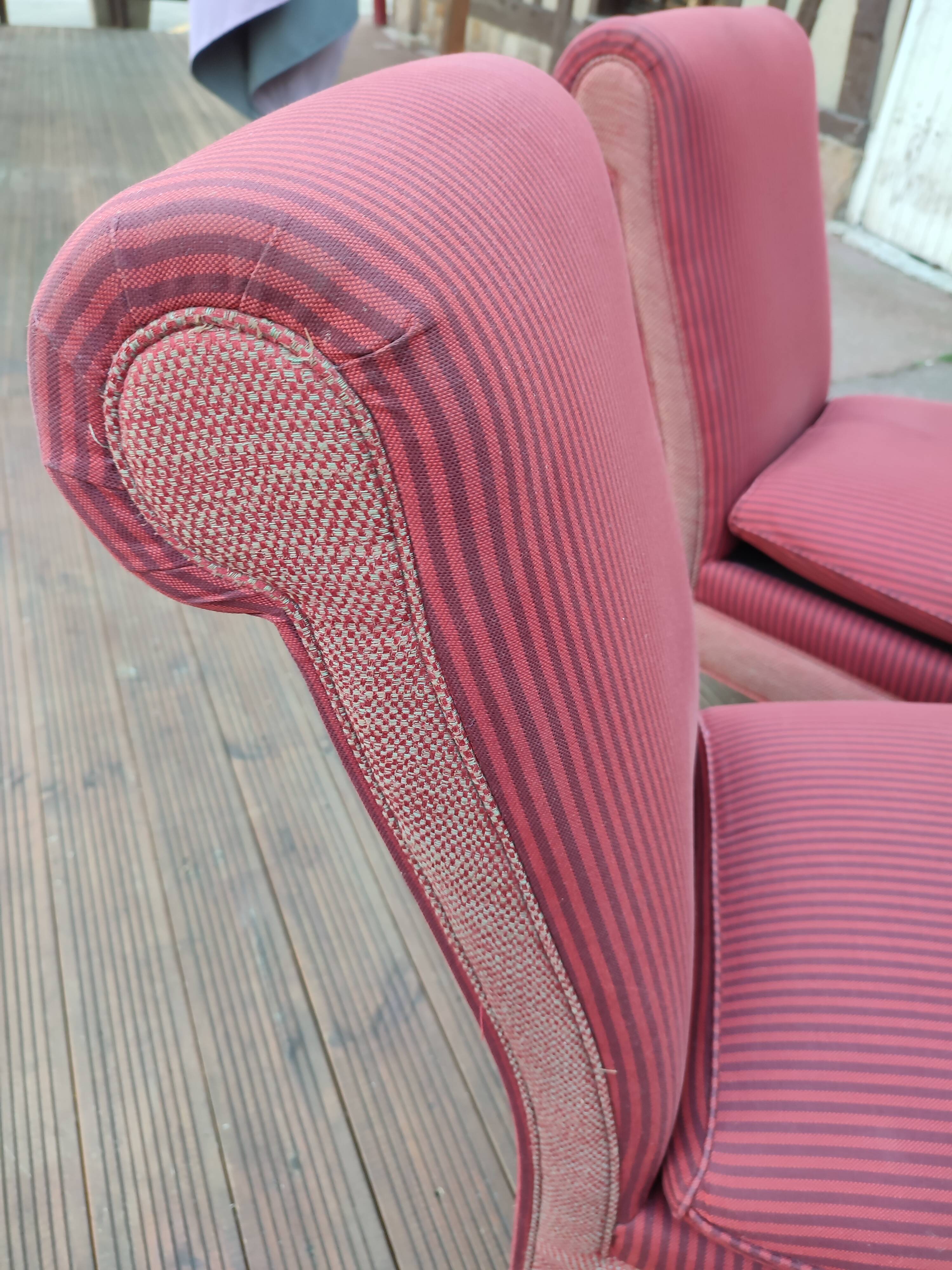 Pair of classic low chairs without arms