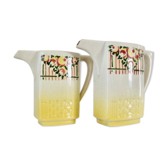 Lot de 2 pichets art nouveau