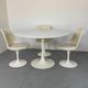 Table à manger tulipe blanche de style Space Age du milieu du siècle par Arkana, années 1960