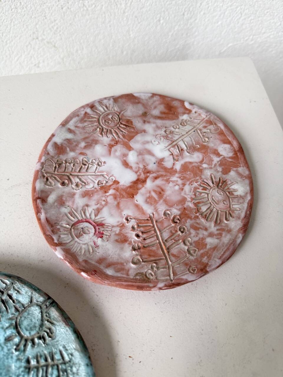 Pair of Vallauris ceramic dinner plates