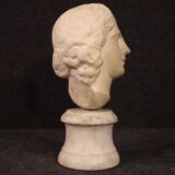 Antique Italian sculpture, white marble head from the 17th century