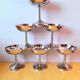 Stainless steel ice cream and dessert cups, 1970s