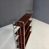Étagère chromée Bauhaus en acier plié et tôle, Europe années 1930
