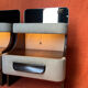 SET OF 2 VINTAGE 1970S NIGHTSTANDS/SOFA ENDS IN WOOD AND FABRIC