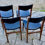 4 Scandinavian black leatherette chairs