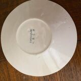 Cup and saucer old Iron earth stamped H.B.C.M Guadeloupe decoration flowers blue-green