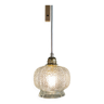 Lampe baladeuse suspension vintage années 60 verre transparent ciselé