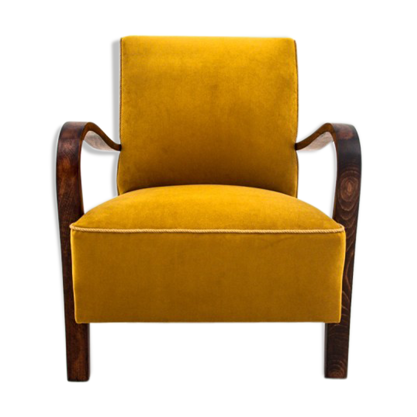 Yellow art deco armchair