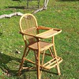 High chair for children in rattan