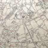 Old cardboard map of Paris - 13th Arrondissement