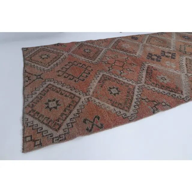 1970s Turkish Hand-Knotted Wool Cotton Red Runner 101x320