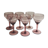 6 pink water glasses