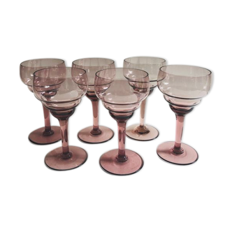 6 verres à eau rose