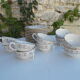 Lot of 10 Sarreguemines cups and saucers.