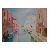 Janick LEDERLE: Gondolas in Venice, Original signed lithograph