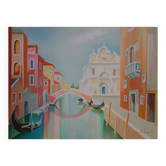 Janick LEDERLE: Gondolas in Venice, Original signed lithograph