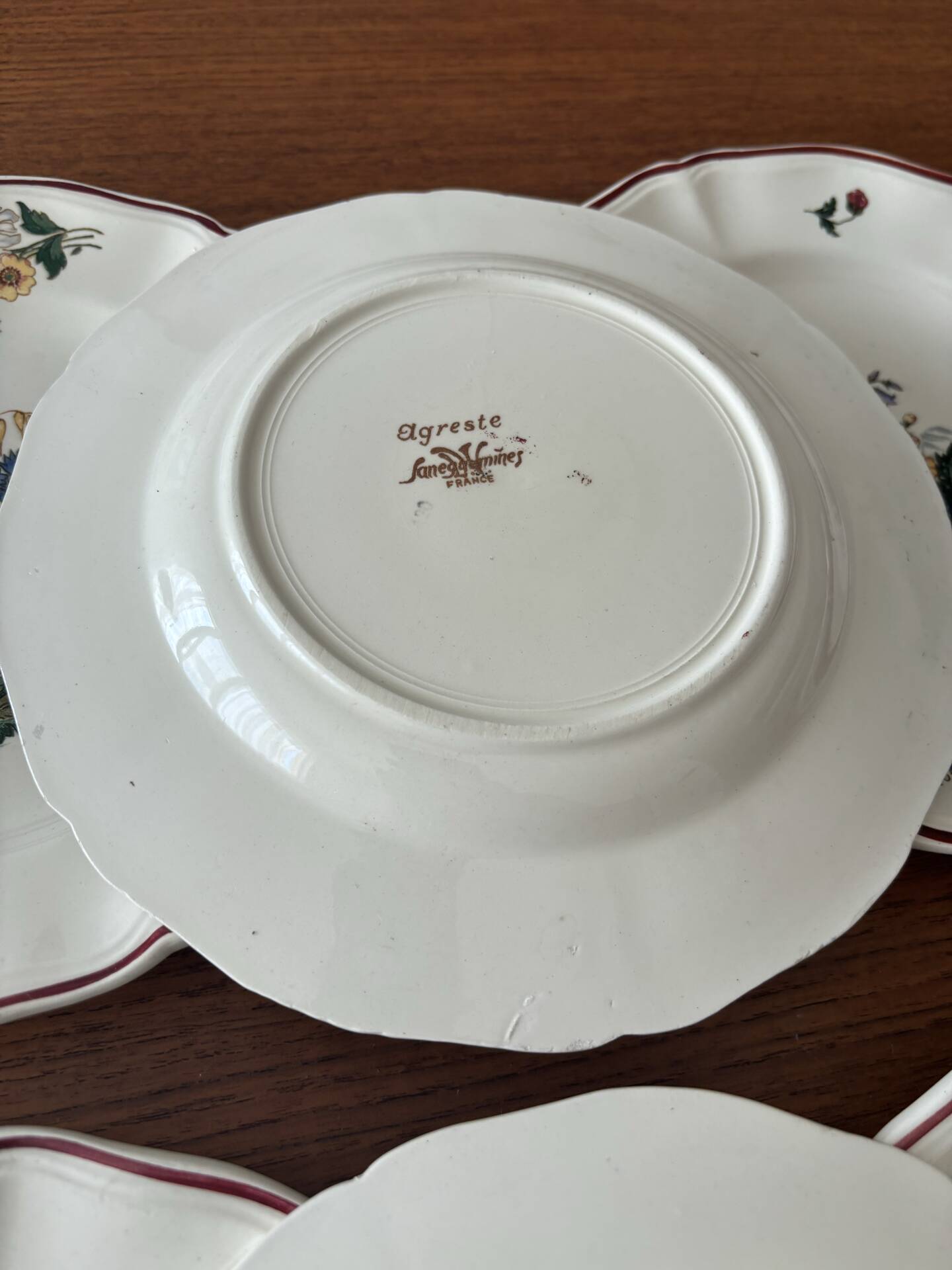 Set of 6 dessert plates Sarreguemines – Agreste model - earthenware