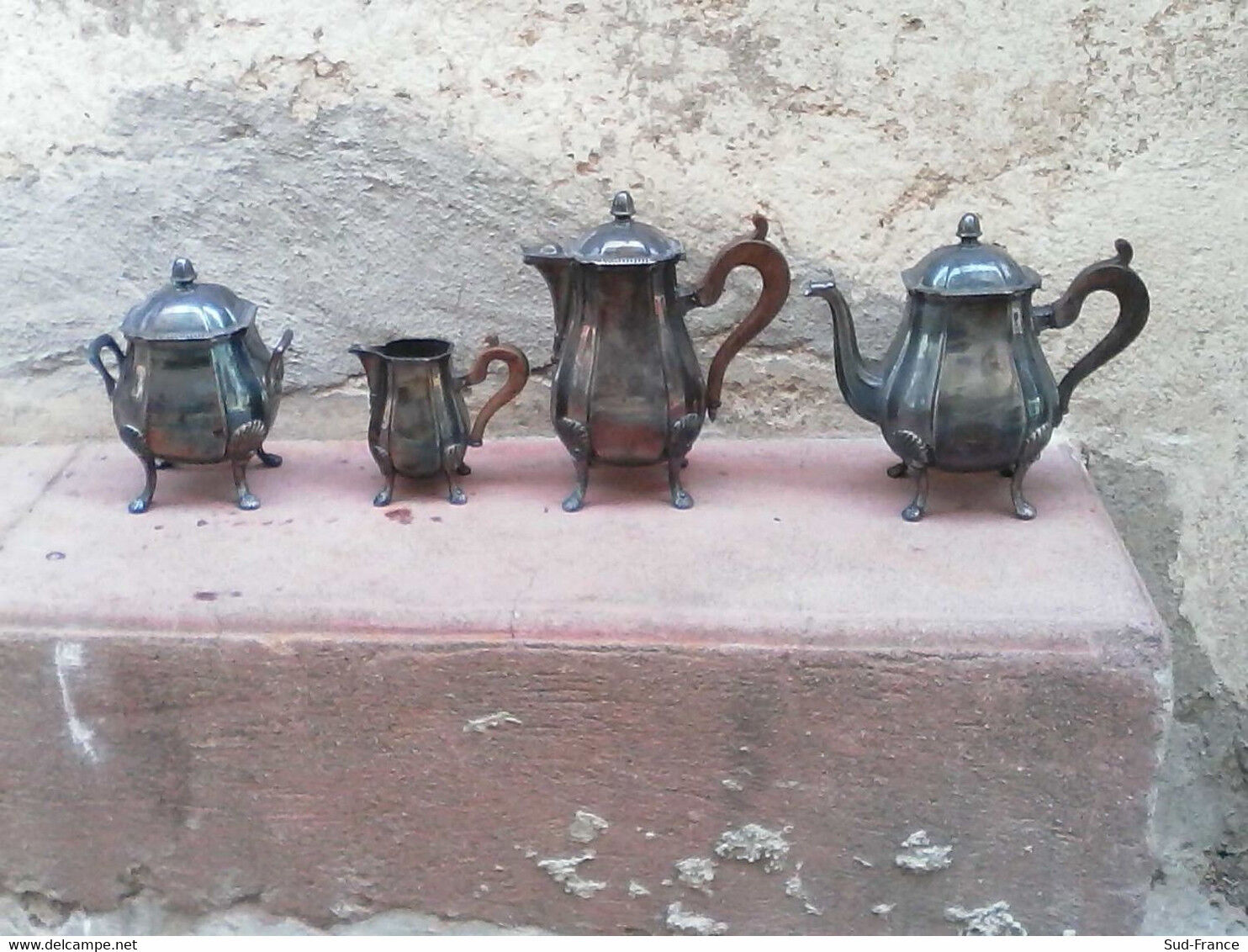 Silver metal coffee tea set