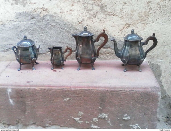 Service à thé café métal argenté