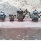 Silver metal coffee tea set