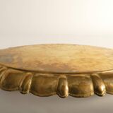 Hollywood Regency Large Oval Brass Tray by Firma Lars Holmström, Sweden 1940's
