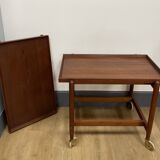 Teak rolling trolley