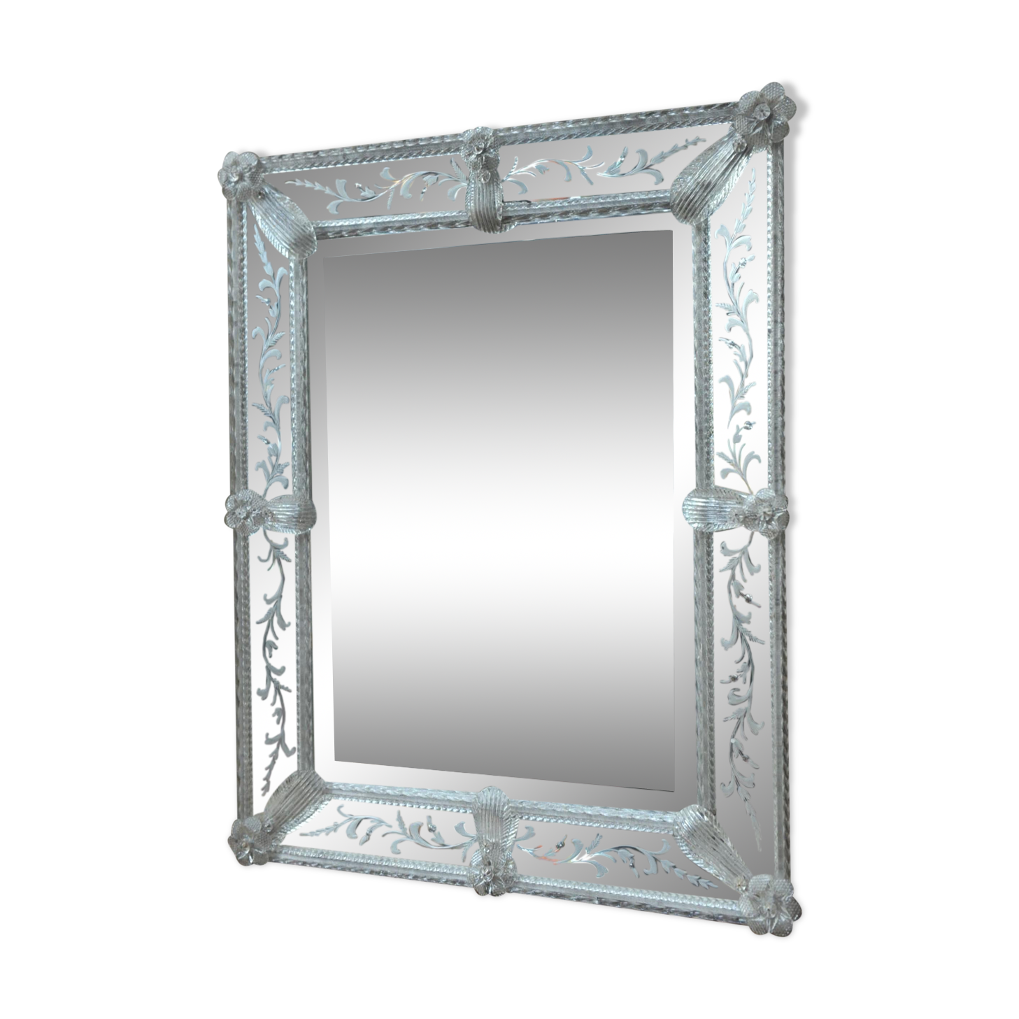 Old murano white glass mirror circa 1900