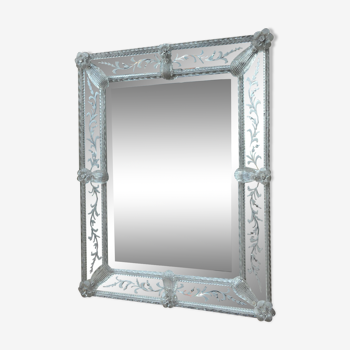 Old murano white glass mirror circa 1900