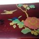 Old lacquered wooden box with china or japan decoration, bird and flower