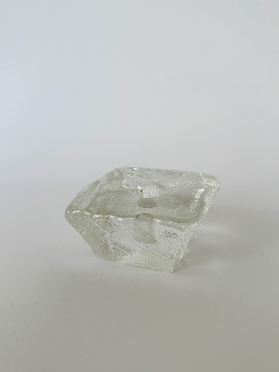 Vintage Modernist Ice Squared Candle Holder by Göte Augustsson, Ruda G