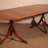 Yew and Mahogany Pedestal Dining Table - England