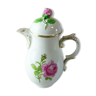 Ancienne cafetière / théière en porcelaine, décor rose, de Furstenberg