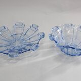 1970s pair of Glass Bowls , Czechoslovakia