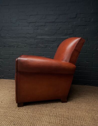 1950's French, leather club chair, Havana lounge model