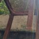 Art deco style chairs carved varnished wood honey brown color 1940