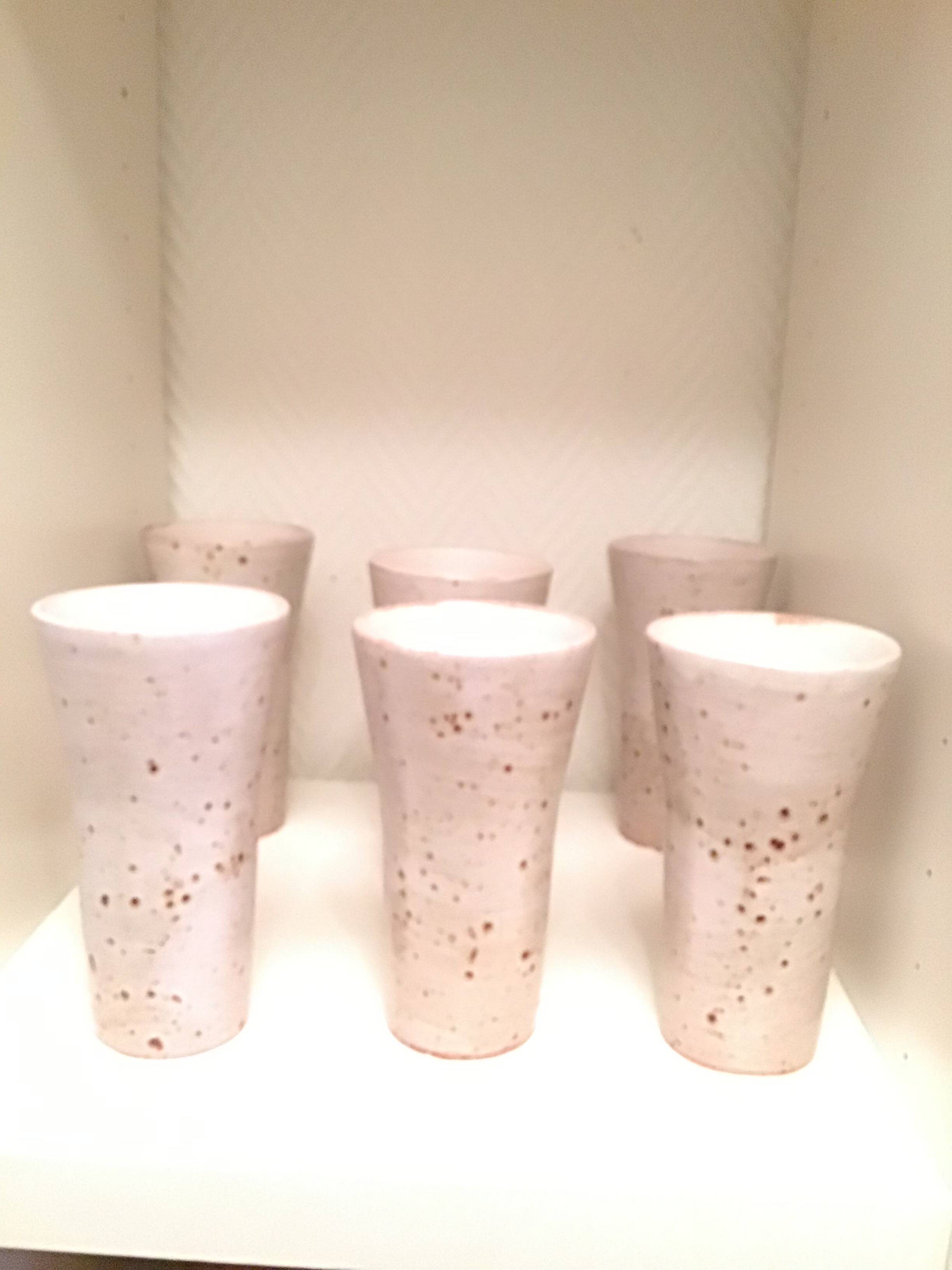 Stoneware orangeade set with a large pitcher and 6 glasses