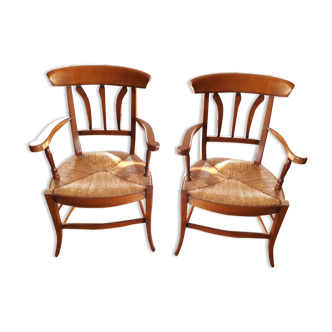 Set of 2 wooden armchairs