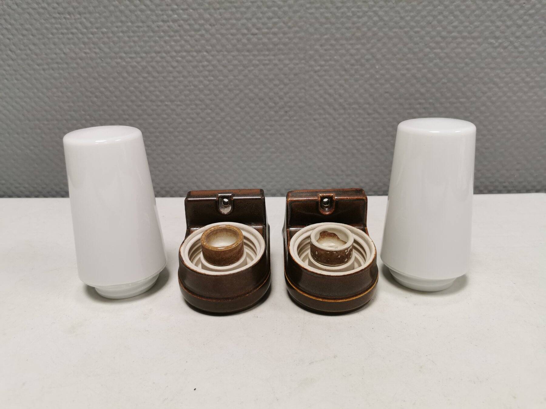 Ceramic bathroom lamp designed by Sigvard Bernadotte for IFÖ Sweden.