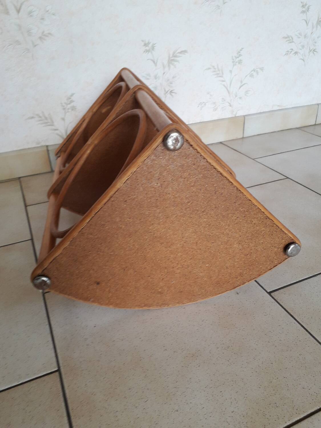 Bamboo rattan corner shelf