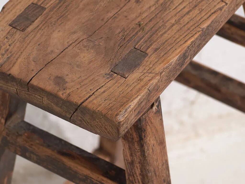 Antique Eastern stools (circa 1900). Set of 2 pieces