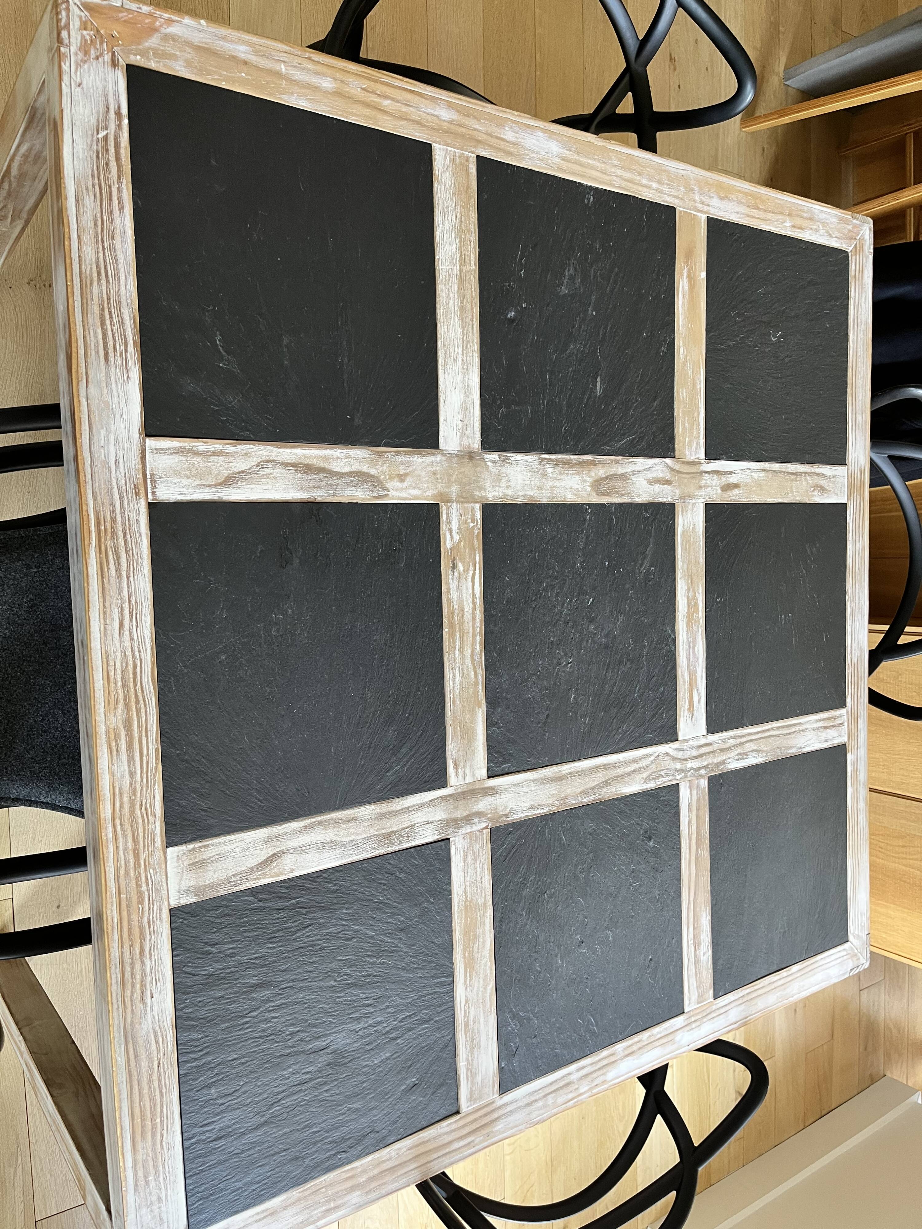 Slate and wood table