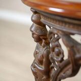 Table basse ovale vintage sur base en fonte, années 1950